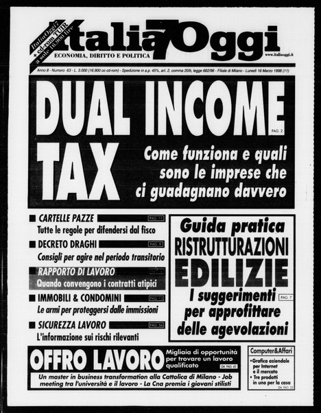 Italia oggi : quotidiano di economia finanza e politica